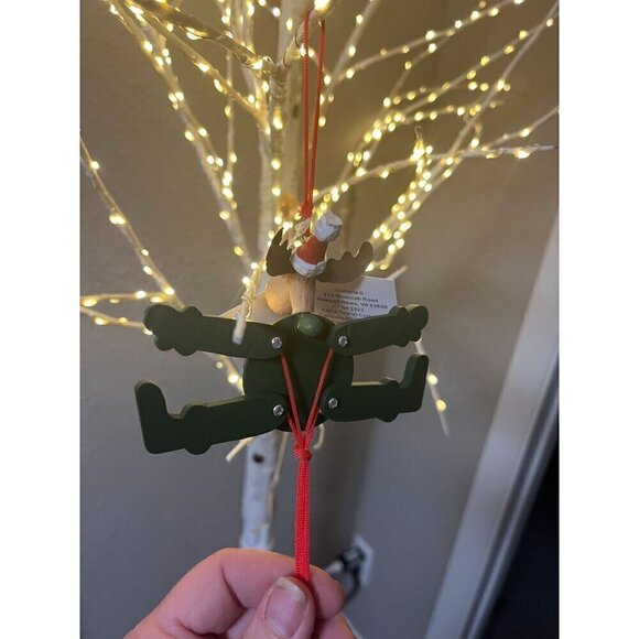 nwt xmas tree ornament moose with ugly sweater spring action loaded - Picture 2 of 6